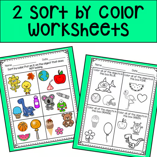 sort by color worksheet