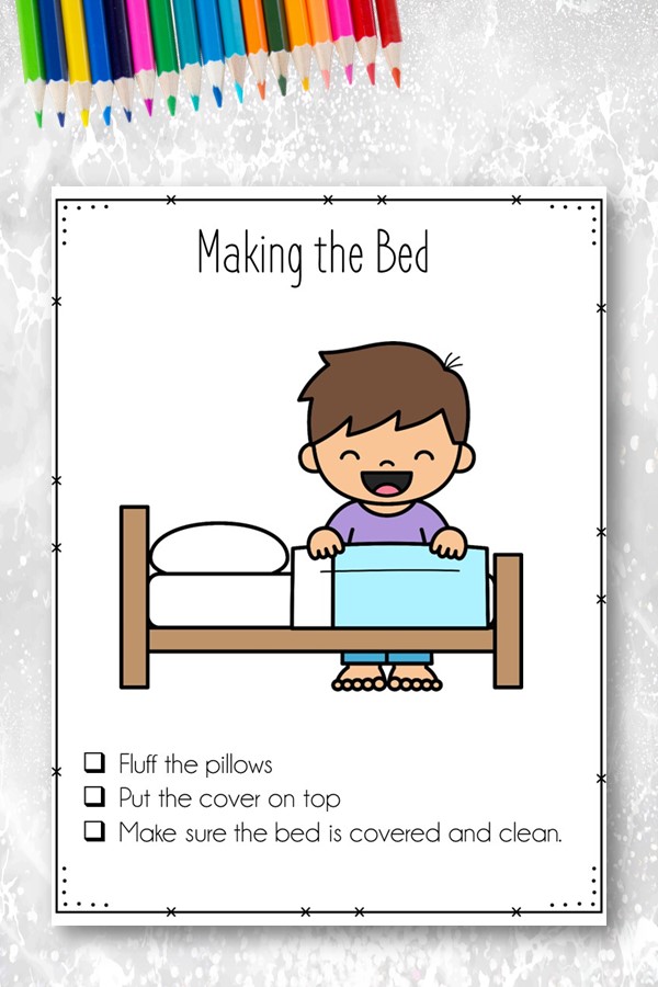 make the bed life skills worksheet