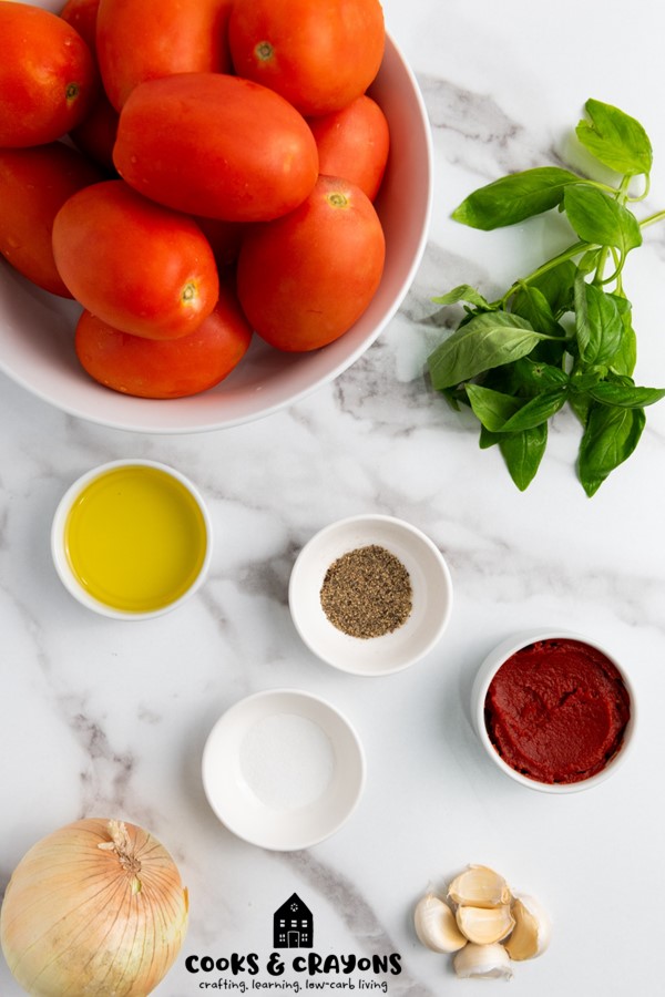 Enjoy a bowl of our Vegan Keto Tomato Soup, made with fresh tomatoes and high protein bone broth. This low-carb, dairy-free recipe is a keto diet must-try!