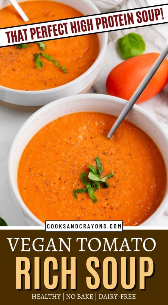 Enjoy a bowl of our Vegan Keto Tomato Soup, made with fresh tomatoes and high protein bone broth. This low-carb, dairy-free recipe is a keto diet must-try!